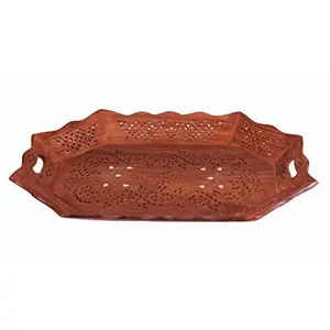 Gifts Homey Decorative Wooden Snack or Coffee Serving Tray (15.4 x 9.8 inches)