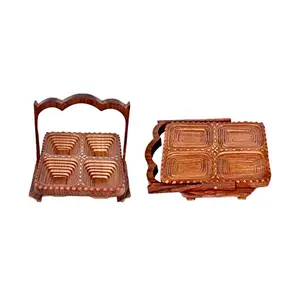 Handicraft Brown Folding Dry Fruit Tray