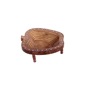 Brown Wooden Dry Fruit Tray Mango Shape Home