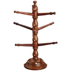 Matte Finish Wooden Bangle Stand (Brown 14 inch)