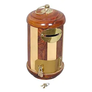 Wooden Money Bank Chess-Mix Round Shaped Post Office | Coin Box | Money Bank for Coins and Money for Kids and Adult