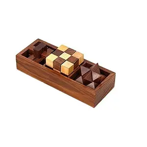 Wooden Puzzle Games Set - 3D Puzzles