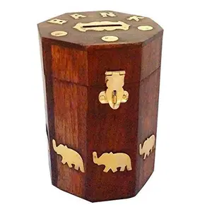 Wooden Money Bank - Coin Saving Box - Piggy Bank - Gifts for Kids Girls Boys & Adults