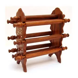 Handicraft Brown Wooden Bangle Stand