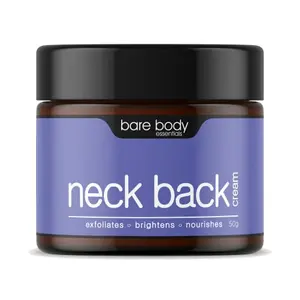 Bare Body Essentials Neck Back Cream Dermatologist Approved Anti Pigmentation For Even Toned Smooth Nape Brightens and Lightens the Neck Back Skin Gently Exfoliates Heals and Nourishes the Skin With Vitamin C and Bearberry Extract 50gm