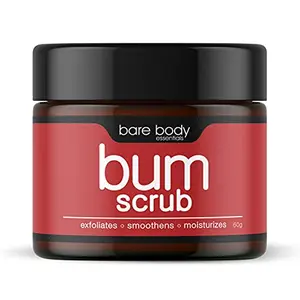 Bare Body Essentials Bum Scrub Exfoliates Lightens Brightens Removes Dead Skin and Dark patches Anti-blemish Nourishes Heals Smoothens Tones Tightens Moisturises and Softens the Skin 50gm.