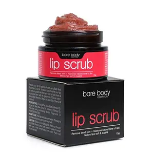 Bare Body Essentials Lip Scrub Exfoliates Lip Lightening Scrub Brightens For Natural Toned Soft & Supple lips Lightens Moisturizes Dry and Chapped Lips For Men and Women 15gm