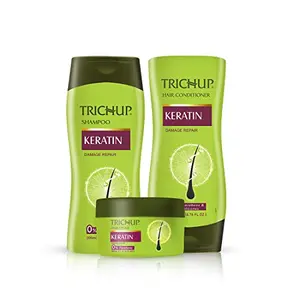 Trichup Keratin Kit (Shampoo 200 ml Conditioner 200 ml Hair Cream 200 ml)