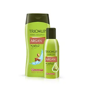Trichup Argan Hair Oil & Shampoo - Reduce Damage Frizz & Boosts Shine