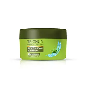 Trichup Healthy Long & Strong Herbal Hair Cream - Enriched with Aloe vera Neem Henna Soya protein and Almond oil - For Healthy Lustrous and Shiny Hair (200ml)
