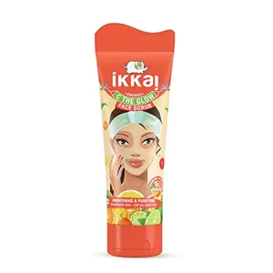 IKKAI Organic C The Glow Face Scrub | Natural Vitamin C |Natural Sugar Exfoliating Scrub | Chemical Free | All Skin Types | 100g