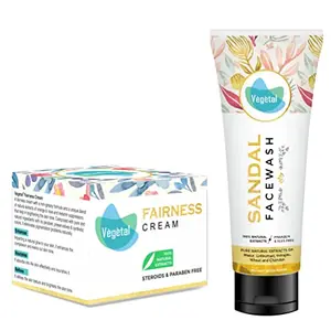 Vegetal Fairness Kit For Normal Skin (1 Sandal Face Wash100g. + 1 Fairness Cream 50g.)