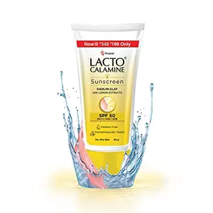 Lacto Calamine Sunshield Matte Look Sunscreen SPF50 PA+++ for Oily or Acne prone skin Very Water Resistant Paraben & Sulphate free 50g