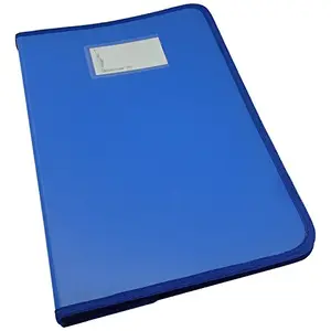 World One DB515F Display Book FC Blue - 20 Pockets with Zip Closure