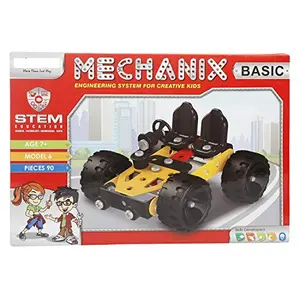 Krireen Mechanix Basic Metal Extra Fun Pieces Motor Skill Development Kit for Boys and Girls (Multicolor)