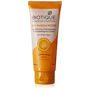 Biotique Bio Sandalwood Ultra Sooting Face Lotion SPF 75+ Sunscreen (50ml)