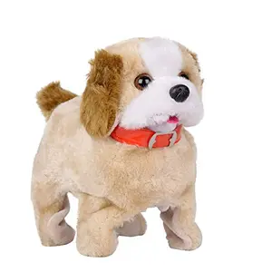 Techno Hight Barking Waging Tail Walking and Jumping Puppy Battery Operated Back Flip Jumping Dog with Sound and Music Best Gift for Toddlers and Kids