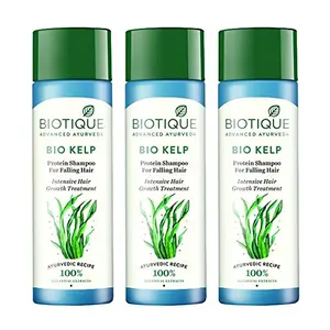 3 x Biotique Fresh Growth Protein Shampoo - Kelp-190ml