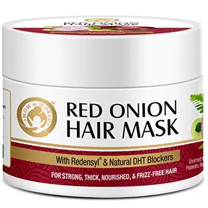Mom & World Red Onion Hair Mask - With Redensyl And Natural DHT Blockers For Strong Thick Nourished And Frizz Free Hair - 200ml