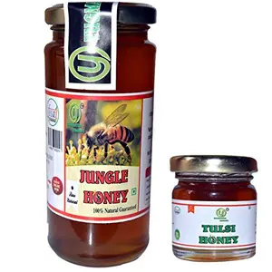 Yugmantra Organic Foods -100 % Pure Raw Natural Unprocessed Jungle Forest Honey 325 gm with Free Litchi Forest Raw Honey 55 GMS !! Immunity Booster !! in Glass Bottles