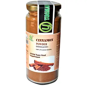 Yugmantra Organic Foods -Sri Lankan Cinnamon World's Finest Cinnamon (Dalcheeni) Sticks Powder in Glass Jar100g ! Natural Raw Flavorfull for Cooking Natural Immunity Booster Good for Weight Loss