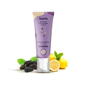 Sanfe Intimate Lightening Serum - 50g | For Dark Underarms Inner Thighs Knees And Bikini Area | With Kojic Acid Vitamin C Natural Lemon and Mulberry Extracts | Serum| MSDS & COA Certified