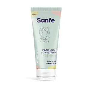 Sanfe Promise Face Lush Sunscreen For Oily & Acne Prone Skin | Provides 6 Hours Long Protection 60gm | Low Penetration Lotion