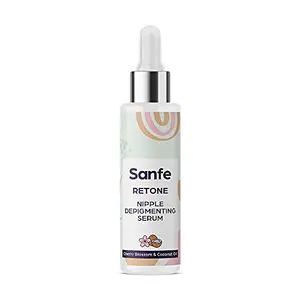 Sanfe Retone Nipple Depigmenting Serum for Women - Cherry Blossom and Coconut Oil - 50 ml - Treats Hyperpigmentation Moisturizes and Nourishes