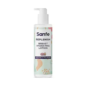 Sanfe Replenish Breast Hydrating Lotion for Women (1 Unit) - Lotus Milk and Shea Butter - 100 ml - Hydrates Nourishes and Refreshes the Skin