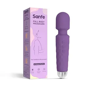 Sanfe Body Massager-Cordless Handheld Personal Body Massager for Pain Relief & Rechargeable Vibration Machine with 8 Speeds 20 Modes(With 1 year warranty - Magenta Color)