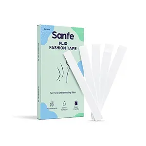 Sanfe Flix Fashion Tape Fabric Tape & Body Tape 36 piece Double sided fashion tape Backless support Fabric friendly Adhesive