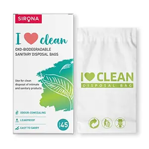 Sirona Sanitary Disposable Bags - 45 Bags | for Discreet Disposal of Tampons Condoms Sanitary Pads Panty Liner and Personal Hygiene Waste