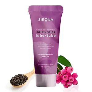 Sirona Glycerine Free Natural Riberry Lubricant Gel for Men & Women â 50 ml | Lube for Sensual Massage & Lubrication | Water-Based | Everyday Vaginal Moisturizer | Dermatologically Tested