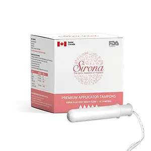 Sirona Super Plus Heavy Flow Tampons with Applicator - 16 Pieces | Made in Europe | Ultra Soft & Comfortable | Highly Absorbent | BPA Free | FDA Approved