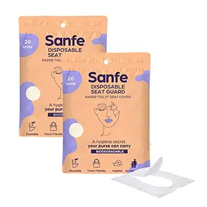 Sanfe Disposable Toilet Seat Guard (40 Sheets) | No Direct Contact with Unhygienic Seats| Easy To Dispose | Nature Friendly| Must Have For Women and Men