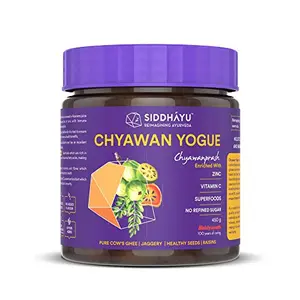 Siddhayu Chyawan Yogue Jaggery Chyawanprash - Enriched with Zinc Vitamin C Pure Cow Ghee (From the house of Baidyanath) For All Age Groups 450 Gm X 1