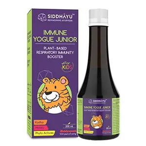 Siddhayu Immune Yogue Junior (From the house of Baidyanath) | Natural Ayurvedic Immunity Booster for Kids| Ayurvedic Medicine for Kids | Kadha with Honey for Cold and Cough| 200 ml X 1