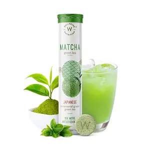 Wellbeing Nutrition Organic Japanese Ceremonial Matcha Green Tea for Energy & Focus| High in ANTIOXIDANTS for Skin Dark Circles & Weight Management (20 Effervescent Tablets)