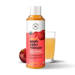 Wellbeing Nutrition USDA Organic Himalayan Apple Cider Vinegar with Mother of Vinegar | 2X Strands of Probiotic and Enzymes | Raw Unfiltered Unpasteurized - 500ml