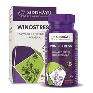 Siddhayu Winostress (From the house of Baidyanath) | Herbal Stress Support Tablets - 60 Capsules X 1