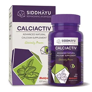 Siddhayu Calciactiv | Natural Calcium Supplement For Women | Ayurvedic Calcium Tablets For Men | For Bone Health | Joint Health I 30 Tablets X 1