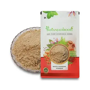 IndianJadiBooti Safed Chandan Powder - White Sandalwood Powder [With Essence] 100 Grams