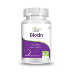 Natures Velvet Lifecare Biotin for Healthy Hair Skin & Nails and Energy 60 Softgels - Pack of 1