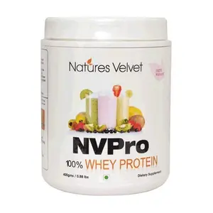 Natures Velvet Lifecare NVPRO 100% Whey Protein 400gms Natural and Vegetarian - Pack of 1