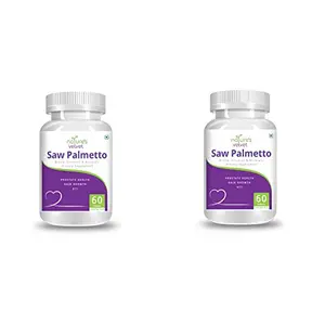Nature's Velvet Saw Palmetto 160mg with Biotin for Prostate and Hair growth 60 Tablets (Buy 1 Get 1 Free)