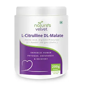 Nature's Velvet Citrulline Malate Powder for Physique Endurance and recovery (200gm)-Pack of 1