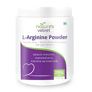 Nature's Velvet L-Arginine Powder for Muscle Building & Performance (200gm) - pack of 1