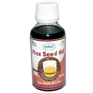 Flax Seed Oil Pure For Hair & Skin Alsi Seeds Weight Loss Growth Ayurvedic Massage-100 Ml. Pack Of 1