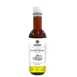 Nutriherbs Natural Organic Raw Jamun Cider Vinegar (Sirka) With the Mother Energy Booster Metabolism Booster Improves Digestion Supports Weight loss- 473 ml