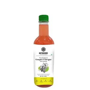 Nutriherbs Organic Grapes Cider Vinegar With Mother Improves Metabolism Helps In Digestion For Men & Women - 473ML